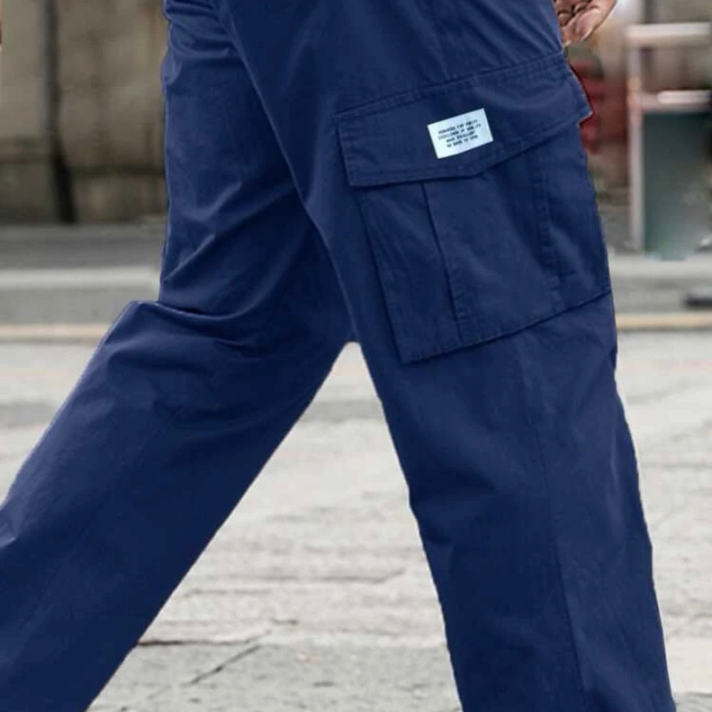 Guys Letter Patched Cargo Pants